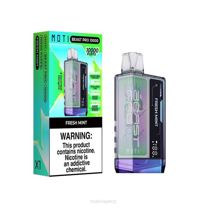 MOTI Beast Pro jednorázový výdej (5 %, 10 000 vdechů) čerstvá máta MOTI jednorázová cigareta V48L44