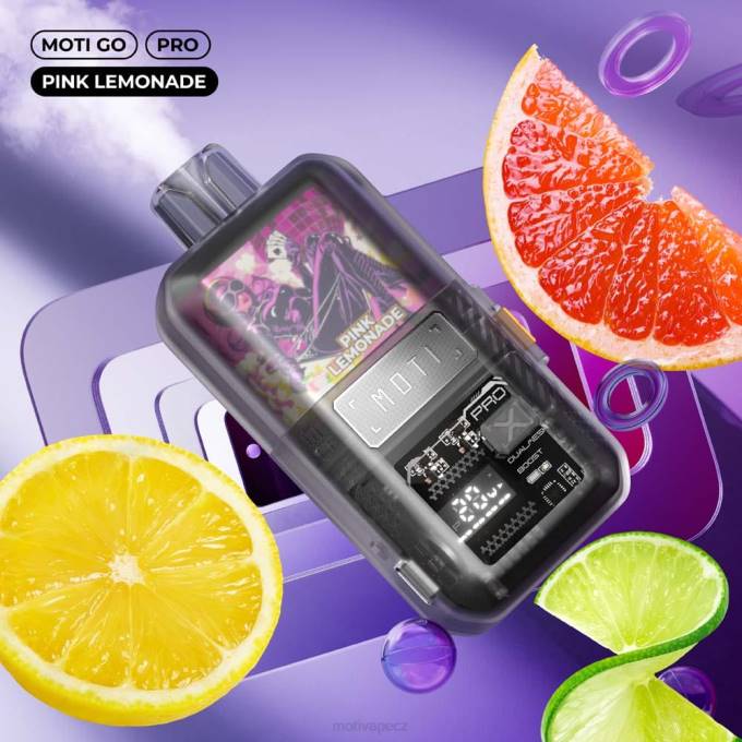 MOTI Go Pro jednorázový výdej (5 %, 12 000 vdechů) růžová limonáda MOTI vape flavors cz V48L18
