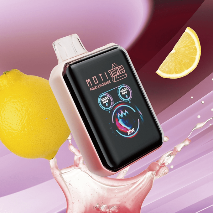 MOTI Triplus 20 000 jednorázových výparů (5 %, 20 000 vdechů) růžová limonáda MOTI vape flavors cz V48L8