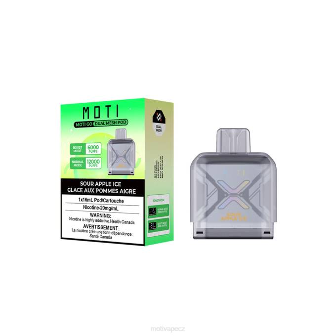 MOTI Go Pro jednorázový pod kyselý jablečný led MOTI vape flavors cz V48L88