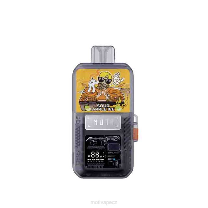 MOTI Go Pro jednorázový pod+zařízení kyselý jablečný led MOTI vape puffs cz V48L77